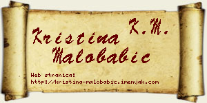 Kristina Malobabić vizit kartica